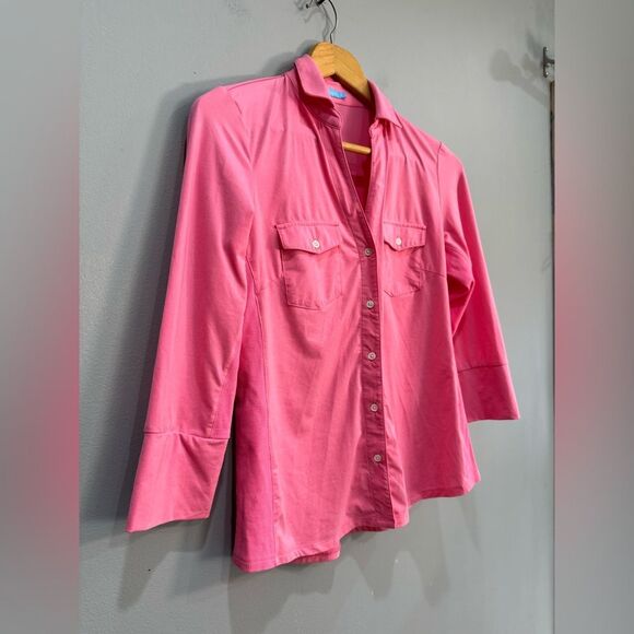 Pink J. McLaughlin Brynn Pockets Top Size S EUC - Picture 5 of 7